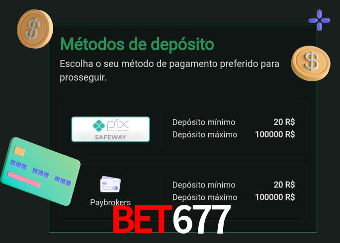 O cassino bet677 oferece uma grande variedade de métodos de pagamento